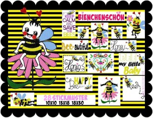 ♥BieNCHENSCHöN♥ Stickdatei BIENEN Queen of BEES