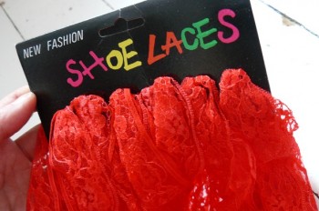 ♥SHOE LACES♥one PAIR little red LOVE 1METER
