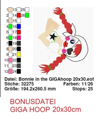 ♥BONNIE the PIRATE Siebenmeer♥ Stickdatei inkl. GIGA HOOP