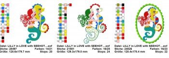 ♥LILLY in LOVE with SEEhotte♥ Stickmuster 13x18cm