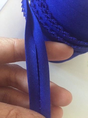 ♥UNI♥ inked BLUE non-elastic RIBBON BINDING Price per Meter