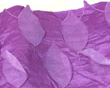 ♥ELFENTAFT♥ 0.5m Seidentaft BLÄTTER purple FEEN Stoff