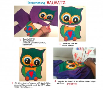 ♥EULENSCHoeN♥ Embroidery OWLS ITH Special 20x26cm