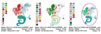 ♥LILLY in LOVE with FLIPPER♥ Embroidery-File 13x18cm