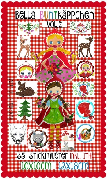 ♥BELLA BUNTKaePPCHEN♥ Embroidery FILE Set incl. ITH little RED 10x10 13x18cm