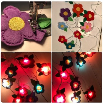 ♥Miss Daisy LED-Fairy-LIGHTS♥ Embroidery-File ITH Flowers 10x10cm