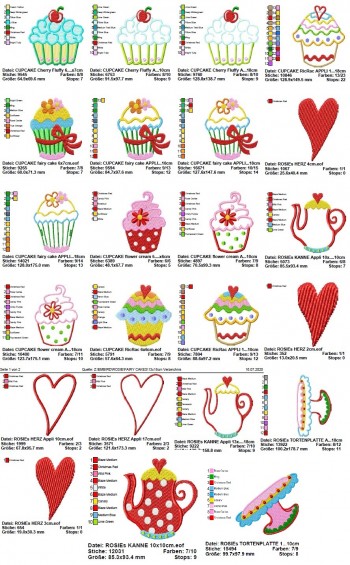♥FAIRY CAKES♥ SWEETs for YOUR SWEET Kitchen Embroidery 13x18