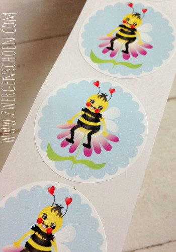 ♥SAVE THE BEES♥ STICKER Bee HEAVEN`s BLUE 20pcs 4,5cm