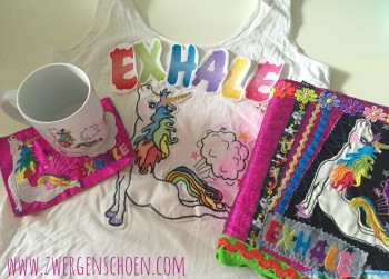 ♥EXHALE♥ Embroidery FILE Set UNICORN incl. MUG RUG Ith