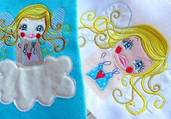 ♥GOLDIE GOLDLoeCKCHEN♥ Embroidery FILE 13x18 Guardian ANGEL
