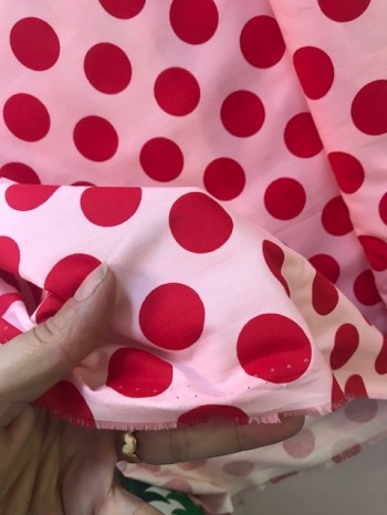 ♥POLKA DOTS♥ 0.5m HILCO Popeline WOVEN COTTON pink/red