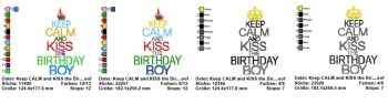 ♥KEEP CALM and KISS the BIRTHDAY BOY♥ Stickdatei 13x18 20x26cm 1€-SPARbie