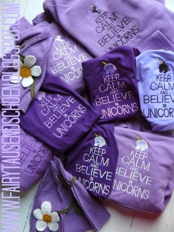 ♥KEEP CALM and BELIEVE in UNICORNS♥ Embroidery File SET 13x18cm