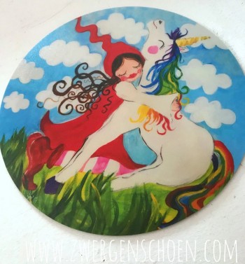♥MOUSEPAD♥ round MILLI in LOVE with UNICORN