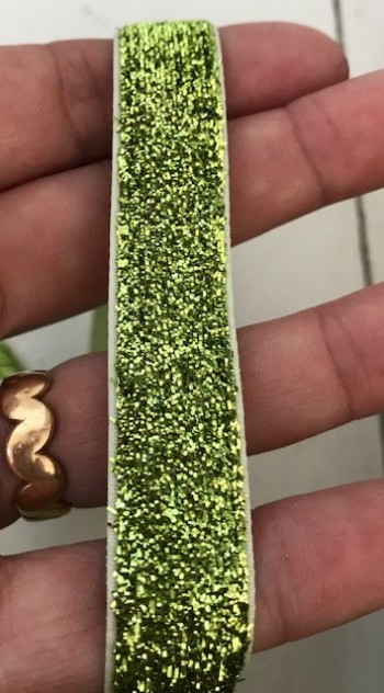 ♥GLITZERBAND♥ Dekoborte LIME grün 15mm