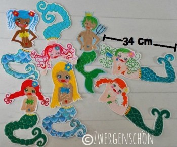 ♥WATERLILLY XXL♥ Embroidery-File BUILDING SET 13x18cm MERMAID