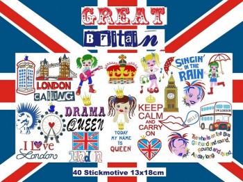 ♥GREAT Britain♥ LONDON Stickdatei 13x18cm XXL