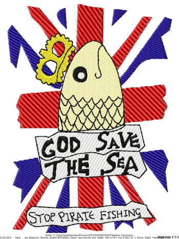 ♥GOD save the SEA♥ Embroidery 13x18cm