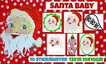 ♥SANTA BABY♥ Stickmuster XMAS Weihnachtsmann