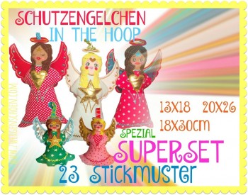 ♥ANGELS♥ ITH Embroidery FILE Set SPECIAL 13x18 20x26 18x30cm IN THE HOOP