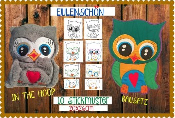 ♥EULENSCHoeN♥ Embroidery OWLS ITH Special 20x26cm