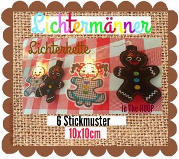 ♥GINGERlights♥ EMBROIDERY FILE Gingerbread ITH 10x10cm