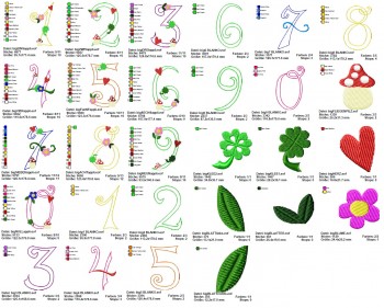 ♥BIG NUMBERS♥Embroidery FILE-Set 13x18cm