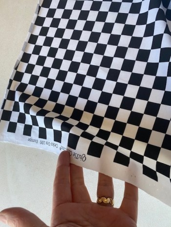 ♥SCHACHBRETT♥ 0.5m JERSEY Zielflagge WUNDERLAND chess BLACK&WHITE 2cm