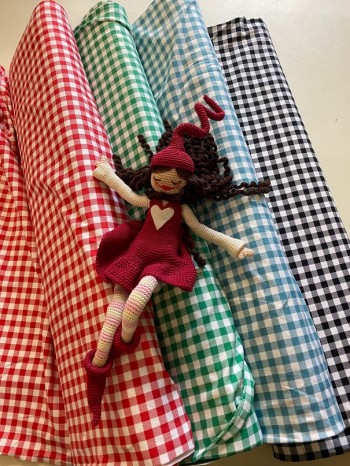 ♥GINGHAM♥ 0.5m JERSEY red