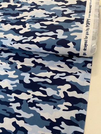 ♥CAMOUFLAGE♥ 0.5m COTTON Popeline BLUE army