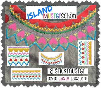 ♥(ICELAND)MUSTERSCHoeN♥ Embroidery HANDMADE knitting PATTERN 10x10 13x18 18x30cm