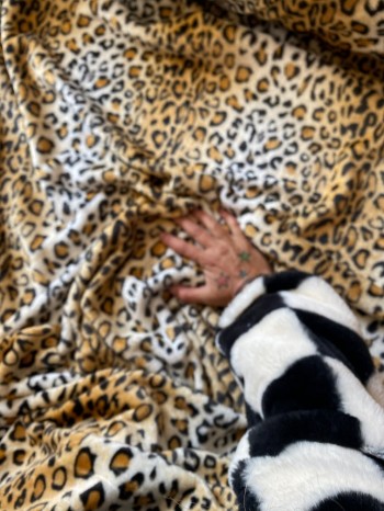 ♥LEO♥ 0.5m KUSCHEL Fleece ANIMAL PRINT cuddle FLAUSCH Jaguar