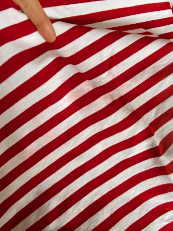 ♥FRENCH TERRY♥ 0.5m Sweatshirt STREIFEN red&white