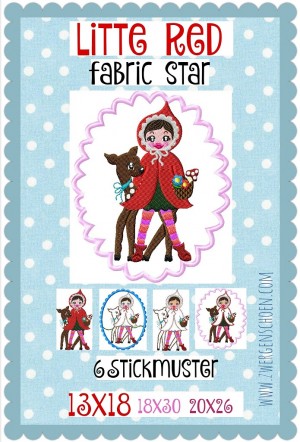 ♥LITTLE RED♥ FabricSTAR Bella EMBROIDERY-FILE 13x18 18x30 20x26cm