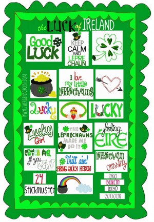 ♥LUCK of IRELAND♥ Embroidery FILE-SET