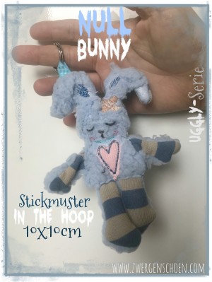 ♥NULL Bunny♥ Stickmuster ITH 10x10cm UGGLY SERIE