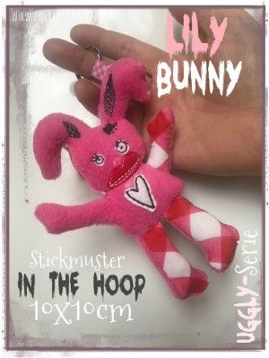 ♥LILY Bunny♥ Stickmuster ITH 10x10cm UGGLY SERIE
