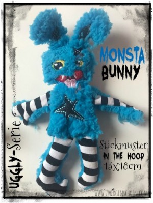 ♥MONSTA Bunny♥ Stickmuster ITH 13x18cm UGGLY SERIE
