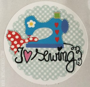 ♥ I LOVE SEWING♥ Sticker 20pcs 5cm
