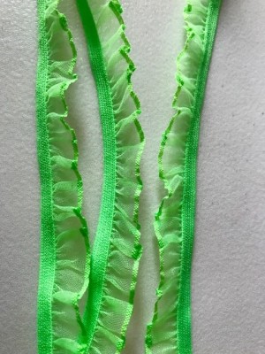 ♥RUFFLes♥ ORGANZA frogprince GREEN elastic RIBBON