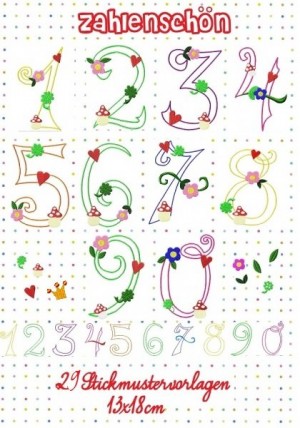 ♥BIG NUMBERS♥Embroidery FILE-Set 13x18cm