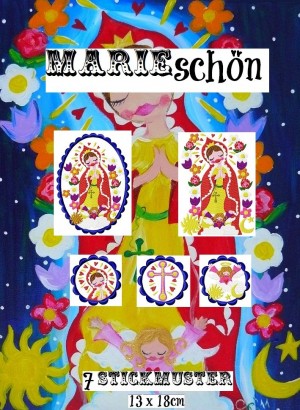 ♥MARIE SCHÖN♥ schönHEILIGE Madonna Stickmuster 13x18cm