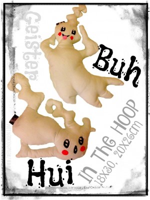 ♥HUI & BUH♥ SPOOKY Ghosts ITH In The Hoop 18x30 20x26cm
