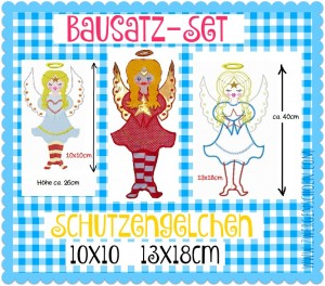 ♥BAUSATZ♥ Stickmuster-Set 10x10 und 13x18cm SCHUTZENGELchen 2in1