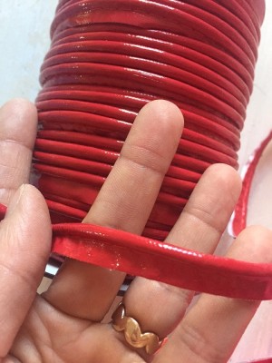 ♥TRIM♥ Ribbon LACKY LEATHER red PRICE per METER