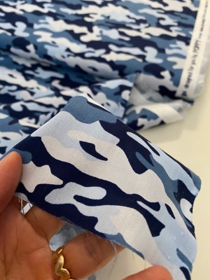 ♥CAMOUFLAGE♥ 0.5m COTTON Popeline BLUE army