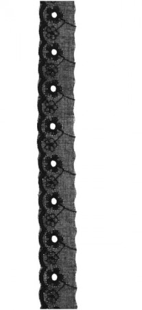 ♥WÄSCHESPITZE♥ BATIST Lingerie SCHWARZ black 2.5cm LOCHSTICKEREI Bogenkante