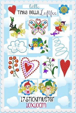 ♥little TINKA BELLA AirFAIRY♥ Embroidery FILE-SET 10x10cm FAIRY Butterfly
