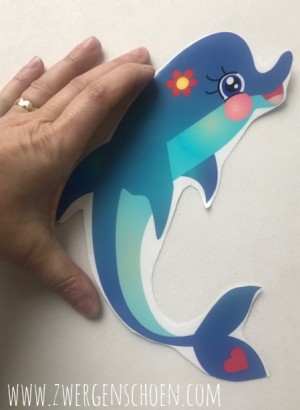 ♥FLIPPER XL♥ Aufkleber TRANSPARENT Delfin 22cm