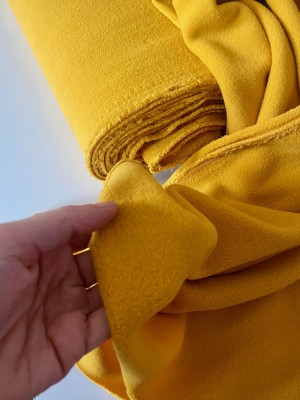 ♥BAUMWOLL-Fleece♥ 0.5m COTTON Fleece MAISGELB yellow GELB
